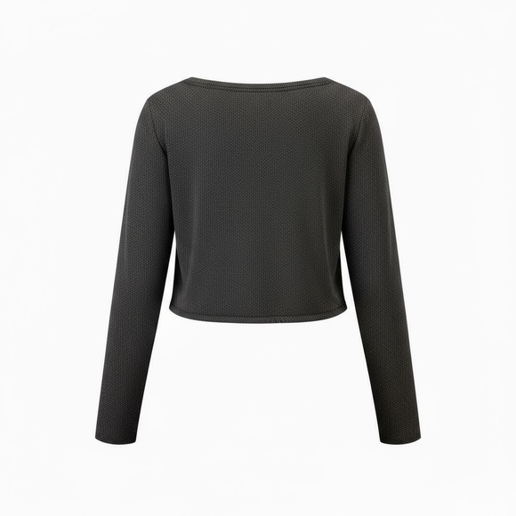 Wild Fable Ruched Front Crop Sweater – Juniors XXL – Gray - Picture 3 of 4